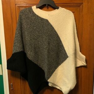 Color Block Sweater - Black, Gray, and Cream